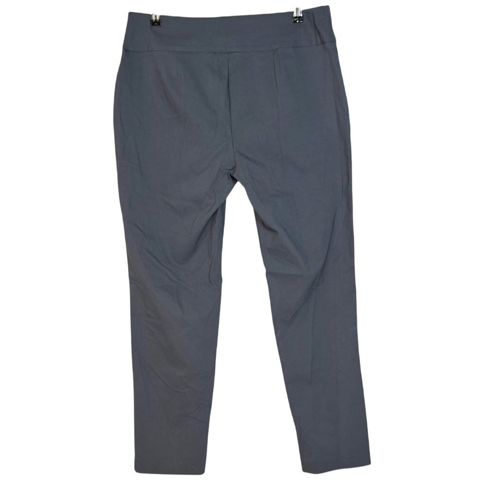 Cooper & Ella Gray Mid Rise Flat Front Straight Ankle Trouser Pants Plus Size 14 - Picture 2 of 7